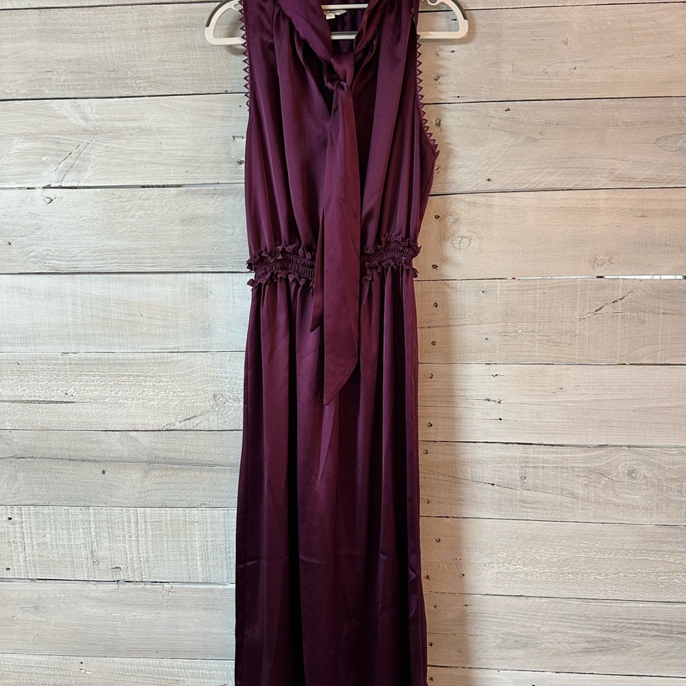Max Studio Sleeveless Tie-Neck Maxi Dress in Wine